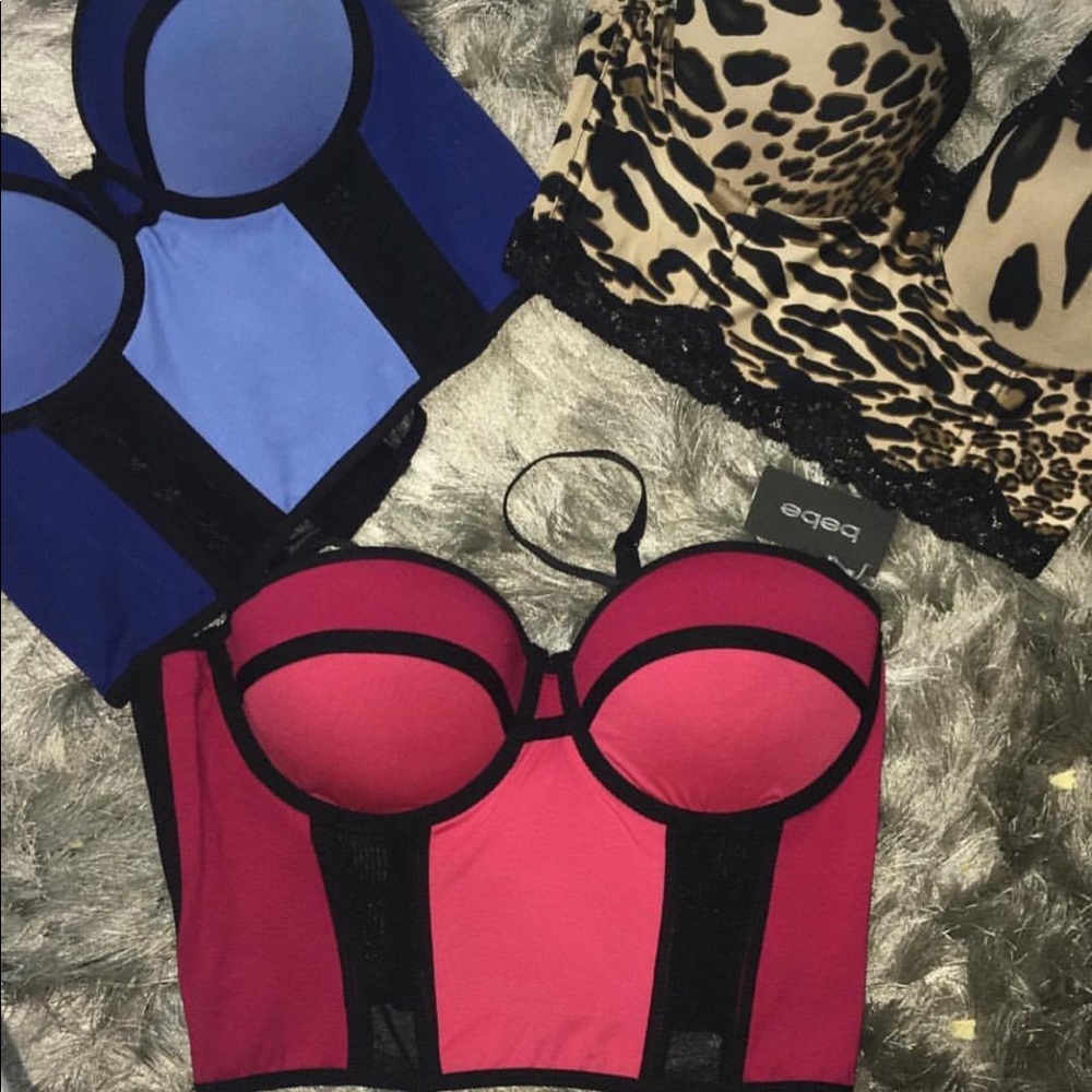 2 Bralettes o Bustier blue and red